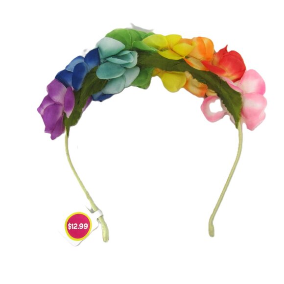 Claire's NEW Lot of 6 Girls Headbands Christmas Floral Metallic Red Gray Black - Picture 8 of 9